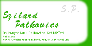 szilard palkovics business card